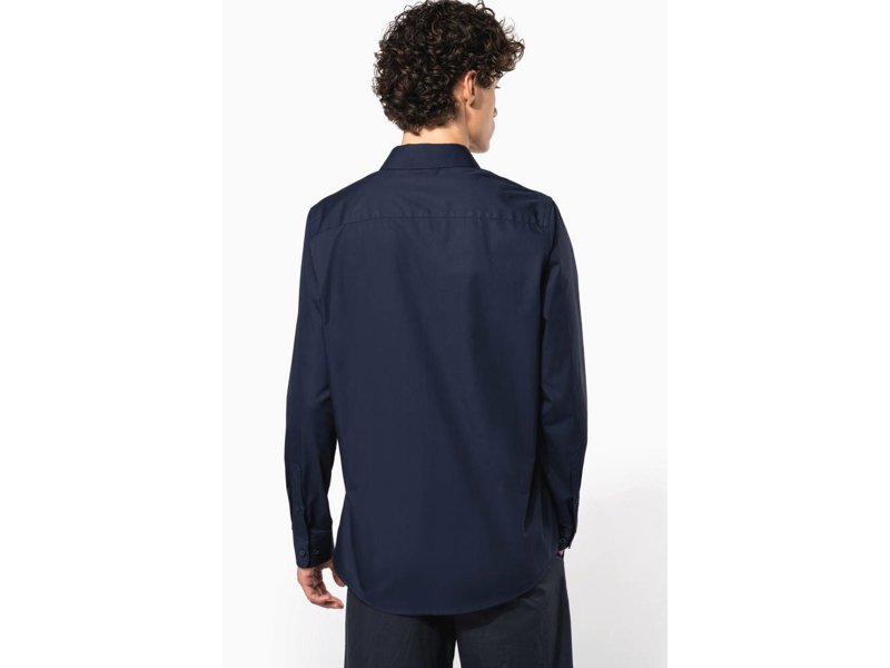 Kariban Herenoverhemd in popeline met lange mouwen