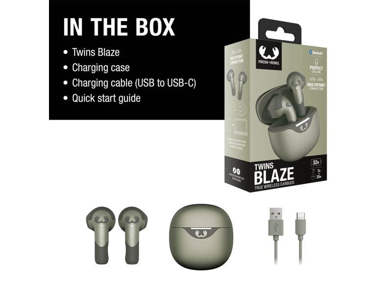 3TW2200 I Fresh 'n Rebel Twins Blaze - True Wireless earbuds with ENC