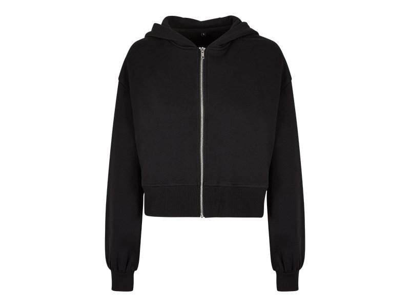 Build Your Brand - Ladies Short Oversized Zip Jacket