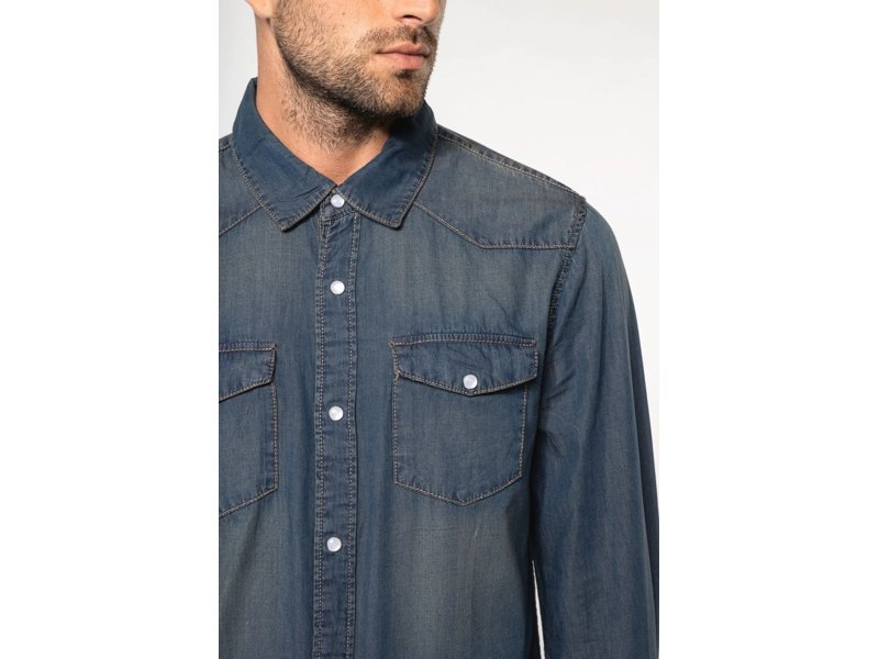 Kariban Heren denim overhemd lange mouwen Kariban Heren denim overhemd lange mouwen