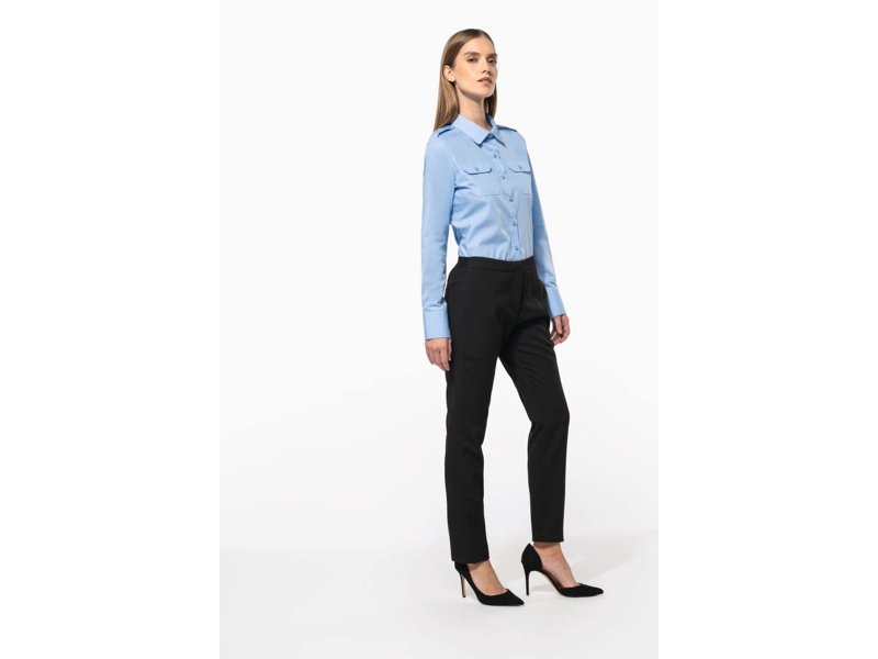 Kariban Damespilootoverhemd lange mouwen