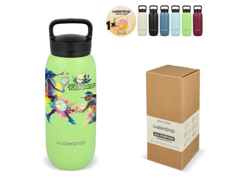 Waterdrop All-Purpose Thermo Fles met Drinktuit Dop 600ml