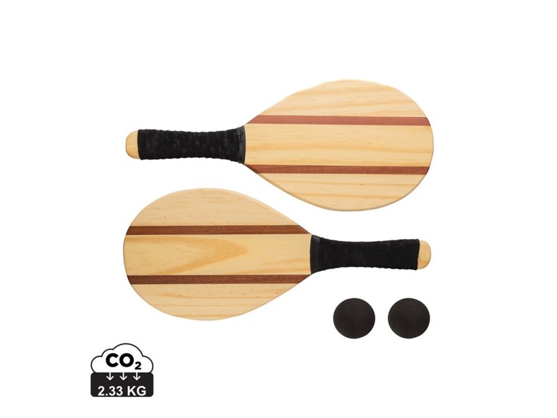 Houten frescobol tennis set