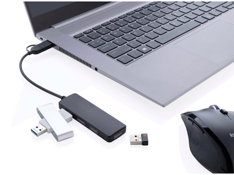 RCS gerecyclede plastic USB-hub met dual input RCS gerecyclede plastic USB-hub met dual input