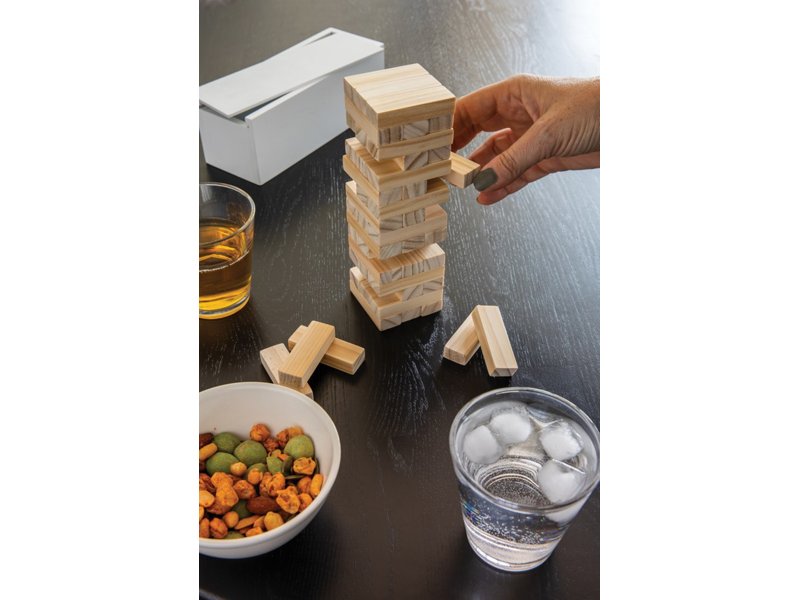 Deluxe houten tuimeltoren stapelspel Deluxe houten tuimeltoren stapelspel