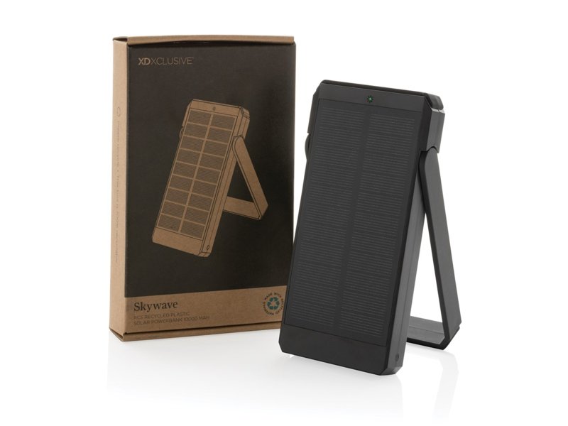 Skywave RCS gerecyclede kunststof zonne-powerbank 10000 mAh