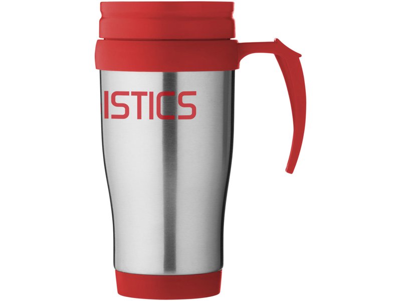 Handige thermosbeker met handvat, snel met eigen logo leverbaar