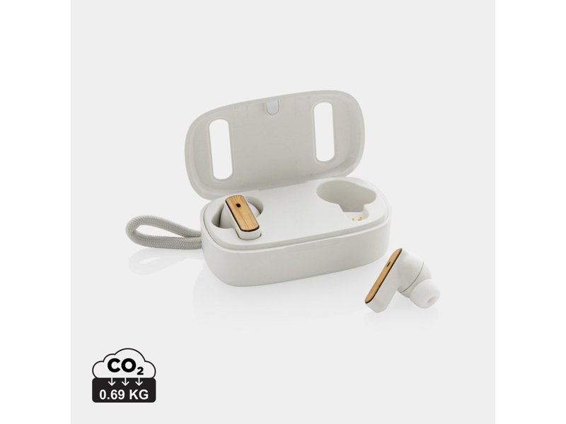 Gerecycled plastic & bamboe TWS oordopjes Gerecycled plastic & bamboe TWS oordopjes