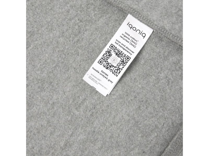 Duurzame Hoodie - Iqoniq - unieke QR code om kwaliteit te controleren Duurzame Hoodie - Iqoniq - unieke QR code om kwaliteit te controleren