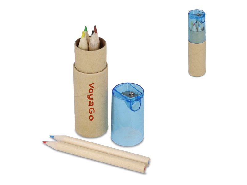 Kleurpotloden in kartonnen koker met slijperdeksel Kleurpotloden in kartonnen koker met slijperdeksel