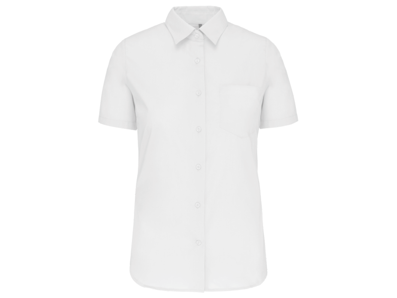 Kariban Dames Poplin Blouse Korte Mouwen