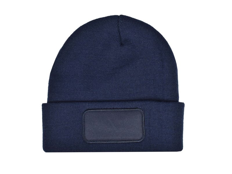 Fijngebreide RPET Muts met label voor opdruk