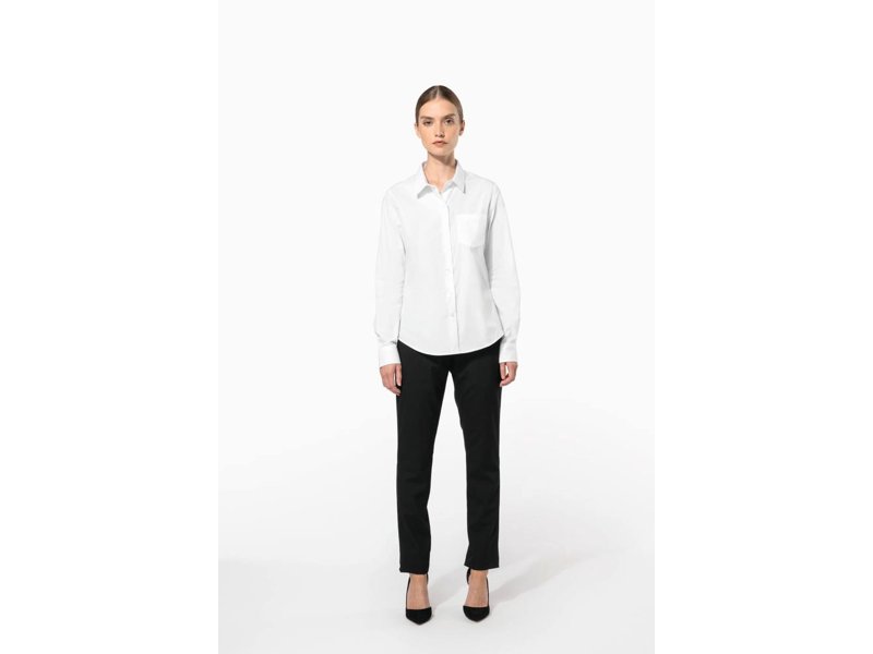 Kariban Dames poplin blouse lange mouwen