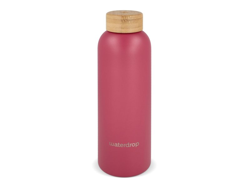 Waterdrop Roestvrijstalen Fles met Bamboe dop 600ml Waterdrop Roestvrijstalen Fles met Bamboe dop 600ml