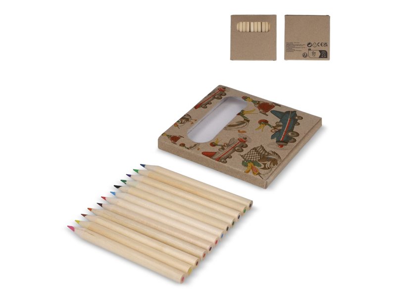 12 kleurpotloden in kraft doosje 12 kleurpotloden in kraft doosje