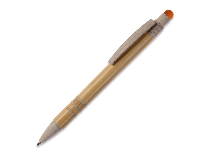 Balpen bamboe en tarwestro met stylus Balpen bamboe en tarwestro met stylus