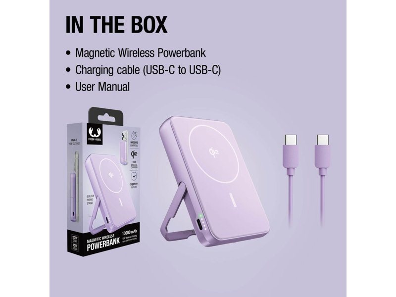 Fresh 'n Rebel Draadloze Powerbank 10000mAh Geschikt voor MagSafe