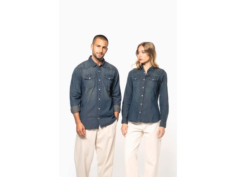 Kariban Heren denim overhemd lange mouwen Kariban Heren denim overhemd lange mouwen