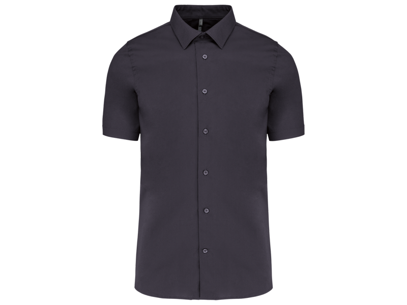 Kariban Heren stretch overhemd korte mouwen