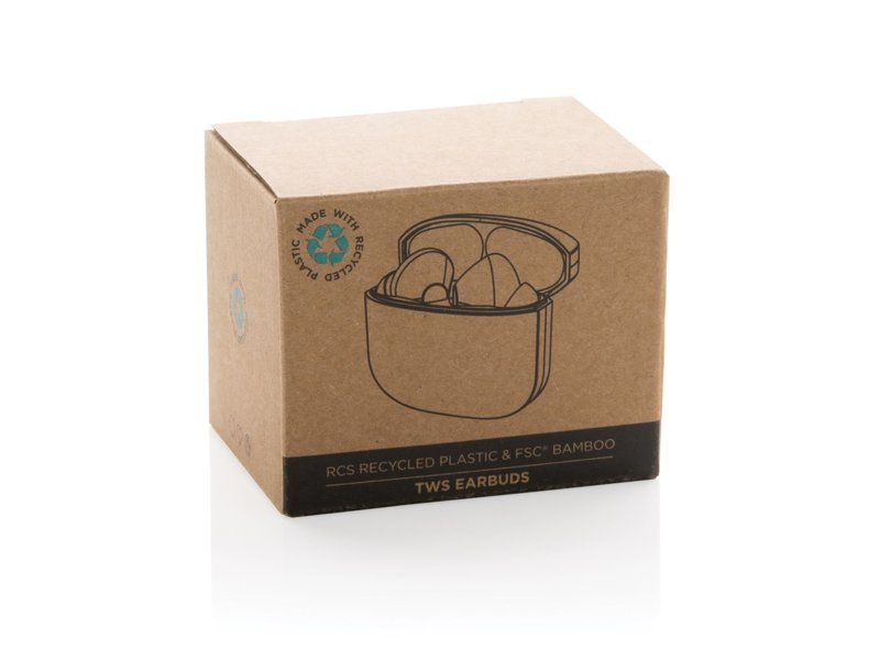 Gerecycled plastic & bamboe TWS-oordoppen