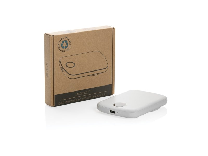 MagBoost gerecycled plastic 5000 mah magnetische powerbank