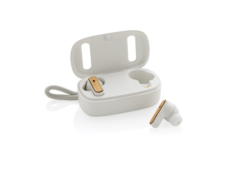 Gerecycled plastic & bamboe TWS oordopjes Gerecycled plastic & bamboe TWS oordopjes