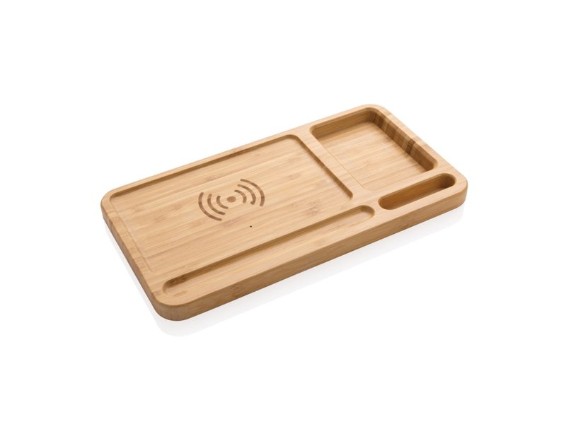 Bamboo bureau-organizer 10W draadloze oplader