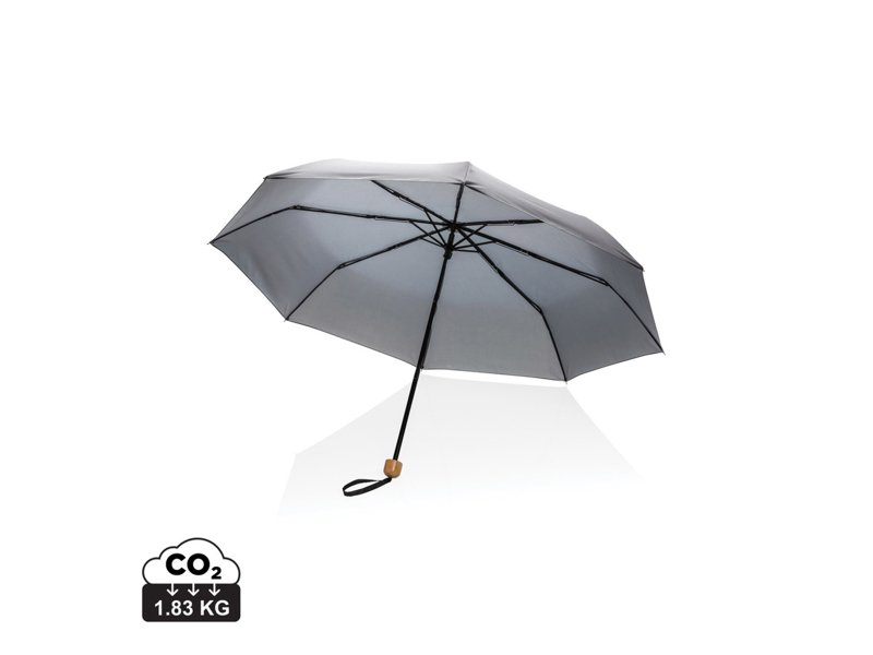 20.5" Impact AWARE™ RPET 190T pongee bamboe miniparaplu