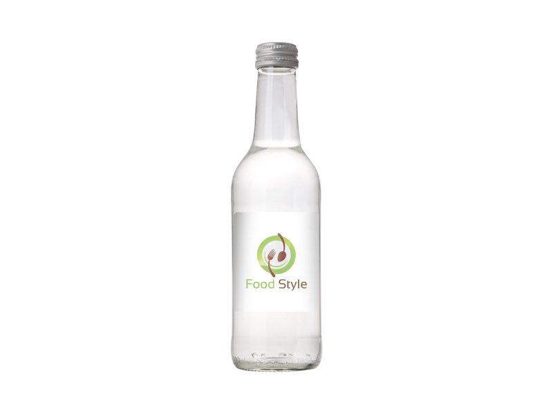 Glazen fles met 330 ml bronwater
