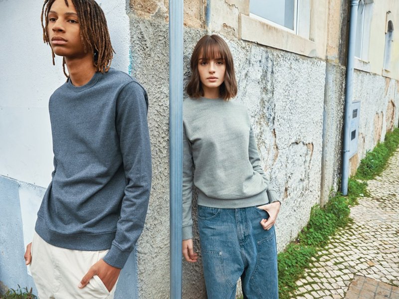 Sweater van gerecycled katoen sweater ongeverfd - minder belasting van het milieu