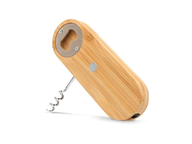 Multifunctionele bamboe flesopener