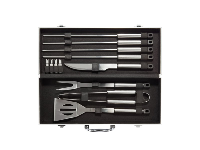 12-delige barbecue set in aluminium koffer 12-delige barbecue set in aluminium koffer