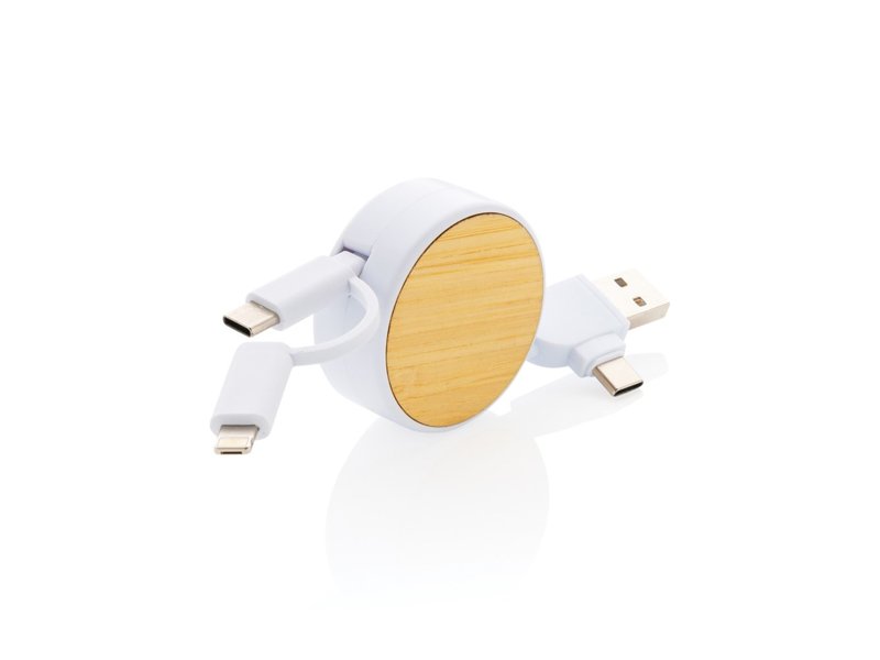 Gerecycled plastic Ontario 6-in-1 oprolbare kabel