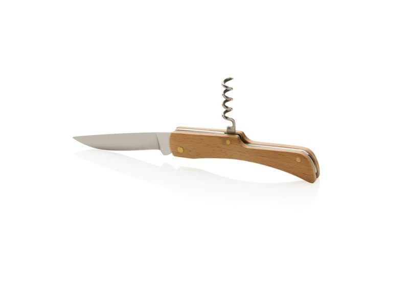 Houten mes met flesopener