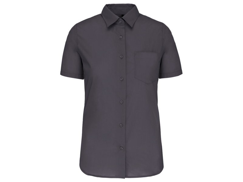 Kariban Dames Poplin Blouse Korte Mouwen