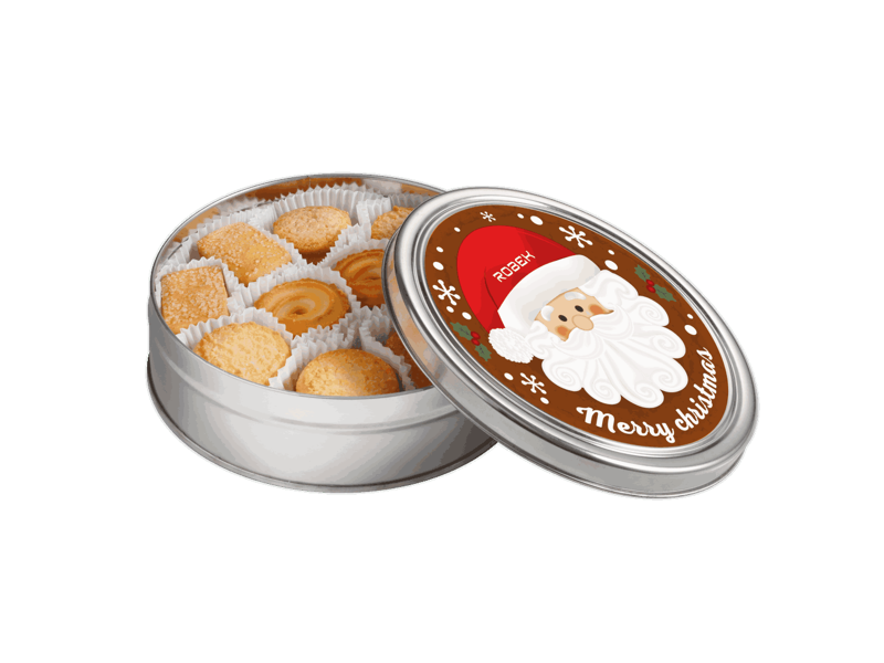 Rond blik koekjes