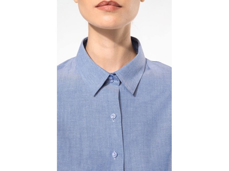 Kariban Dames oxford blouse lange mouwen Kariban Dames oxford blouse lange mouwen