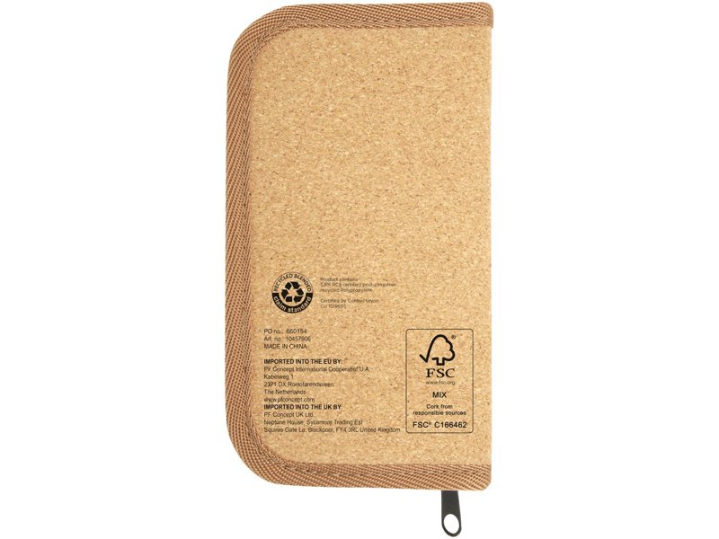 Spike 24-delige gereedschapsset van RCS gerecycled plastic met kurkzakje Spike 24-delige gereedschapsset van RCS gerecycled plastic met kurkzakje