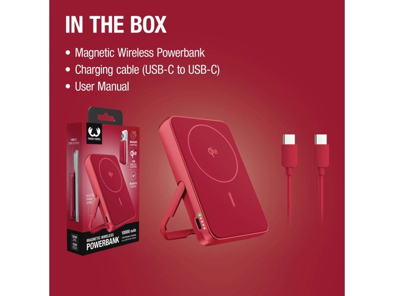 Fresh 'n Rebel Draadloze Powerbank 10000mAh Geschikt voor MagSafe