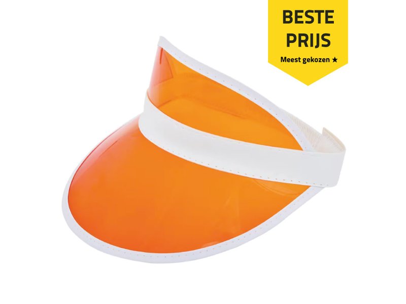 Oranje sunvisor met logo Oranje sunvisor met logo