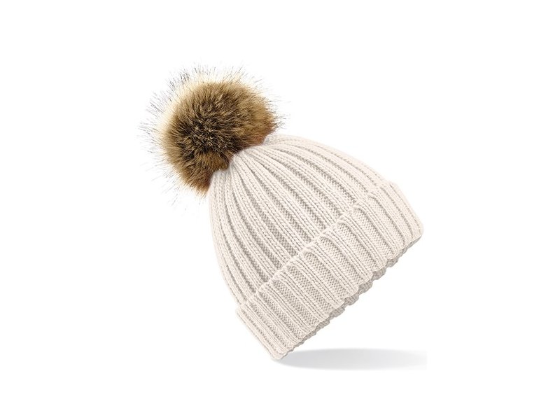 Beechfield - Faux Fur Pop Pom Chunky Beanie Beechfield - Faux Fur Pop Pom Chunky Beanie