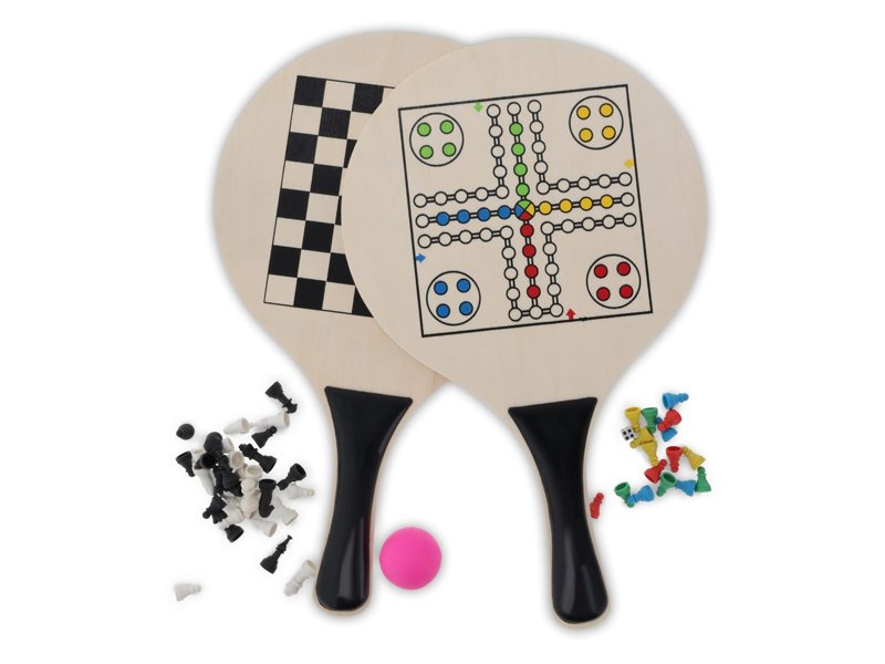 MDF strand tennis set met gezelsschapsspellen MDF strand tennis set met gezelsschapsspellen