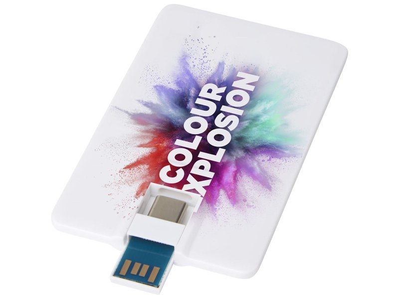 Duo slim USB station van 64 GB met Type-C en USB-A 3.0