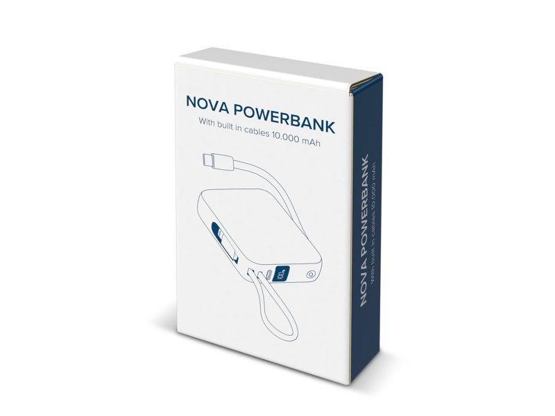 Nova Powerbank 22.5W Power Delivery met ingebouwde kabels 10000 mAh