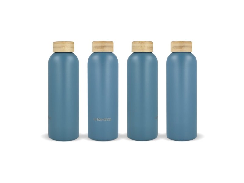 Waterdrop Roestvrijstalen Fles met Bamboe dop 600ml Waterdrop Roestvrijstalen Fles met Bamboe dop 600ml