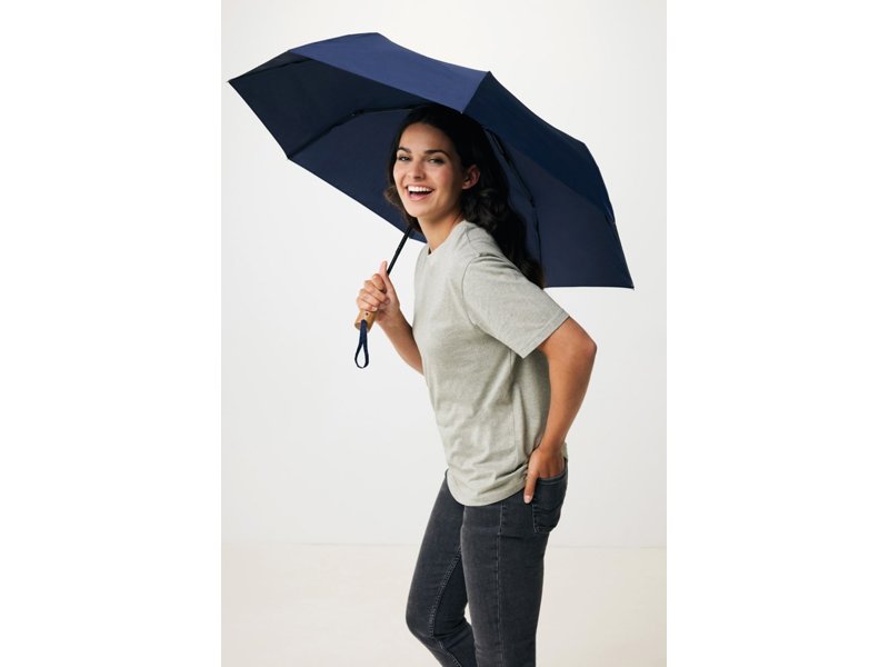 Kaycey 21" AWARE™ RPET Acaciahouten mini auto open paraplu Kaycey 21" AWARE™ RPET Acaciahouten mini auto open paraplu