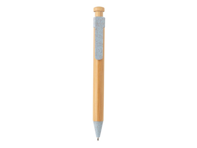 Bamboe pen met tarwestro clip Bamboe pen met tarwestro clip