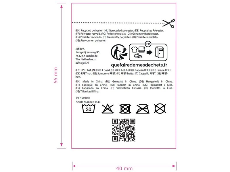 Fijngebreide RPET Muts met label voor opdruk