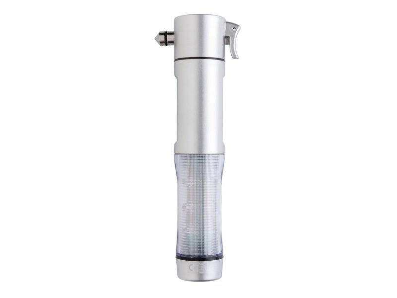 Veiligheidszaklamp met noodhamer