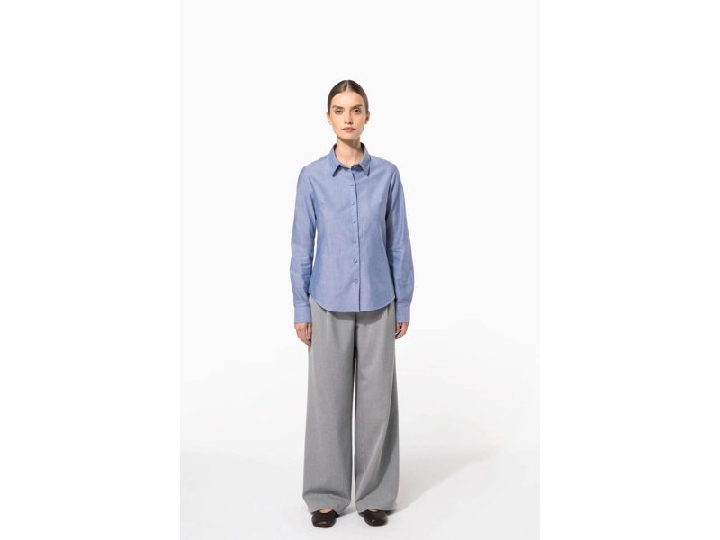 Kariban Dames oxford blouse lange mouwen Kariban Dames oxford blouse lange mouwen